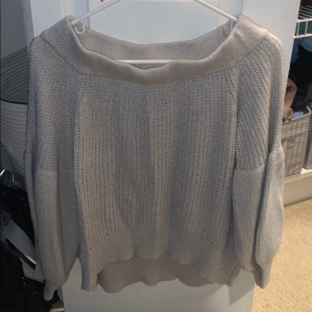 Grey off the shoulder sweater